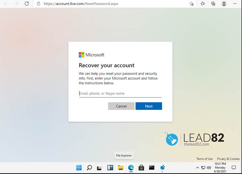 recover Windows 11 account password