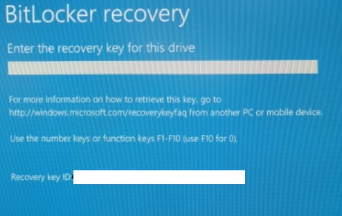 Bitlocker Recovery Screen