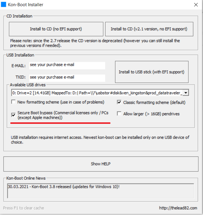 Secure Boot Enable Installation