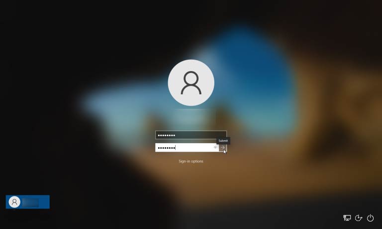 new password for Windows 10 local password reset