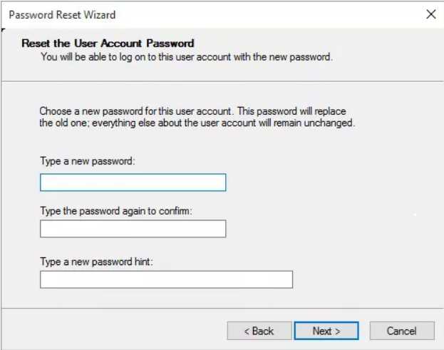 using forgitton password wizard