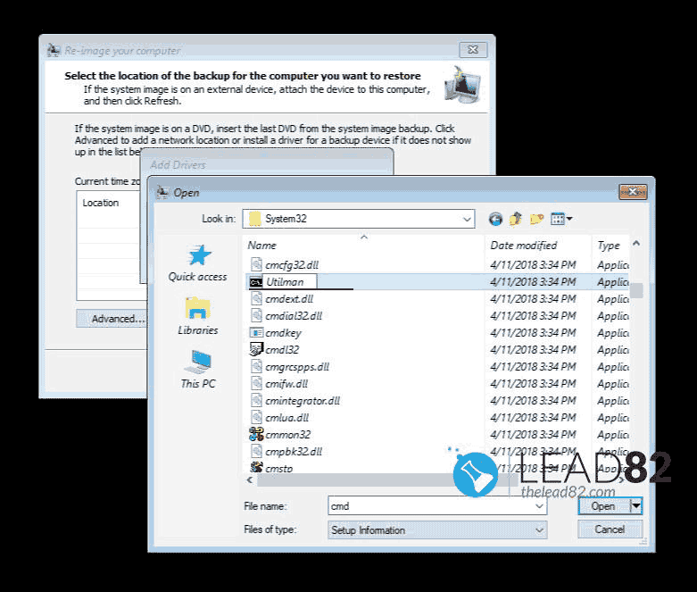 windows utilman replacement file